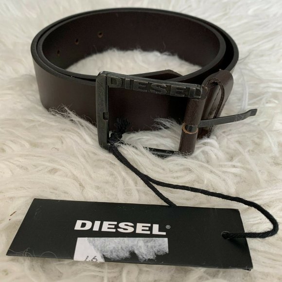 Diesel Other - NWT! Diesel Buffalo Leather Gunmetal Buckle Belt